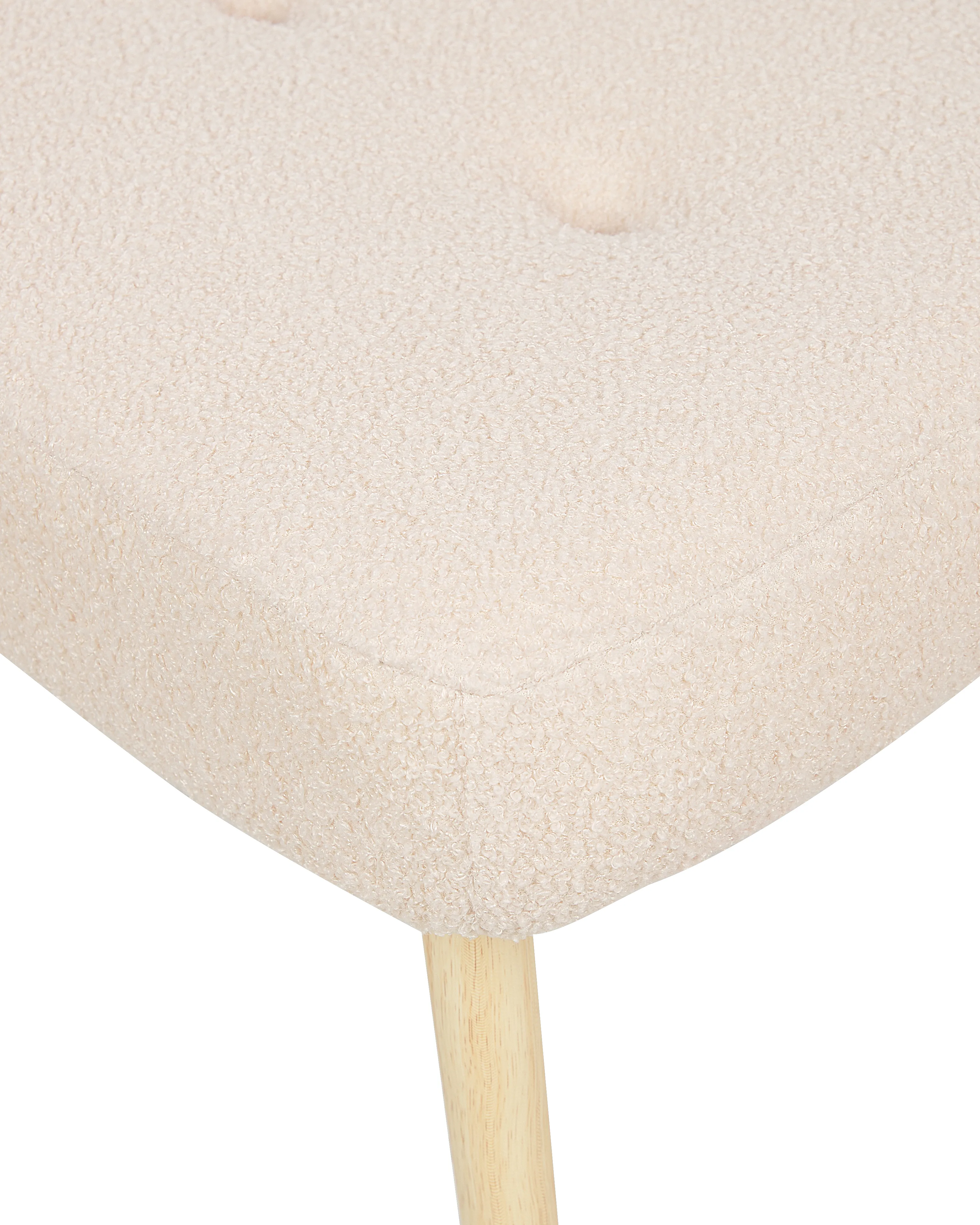 Oorfauteuil VEJLE met voetenbank Bouclé Beige