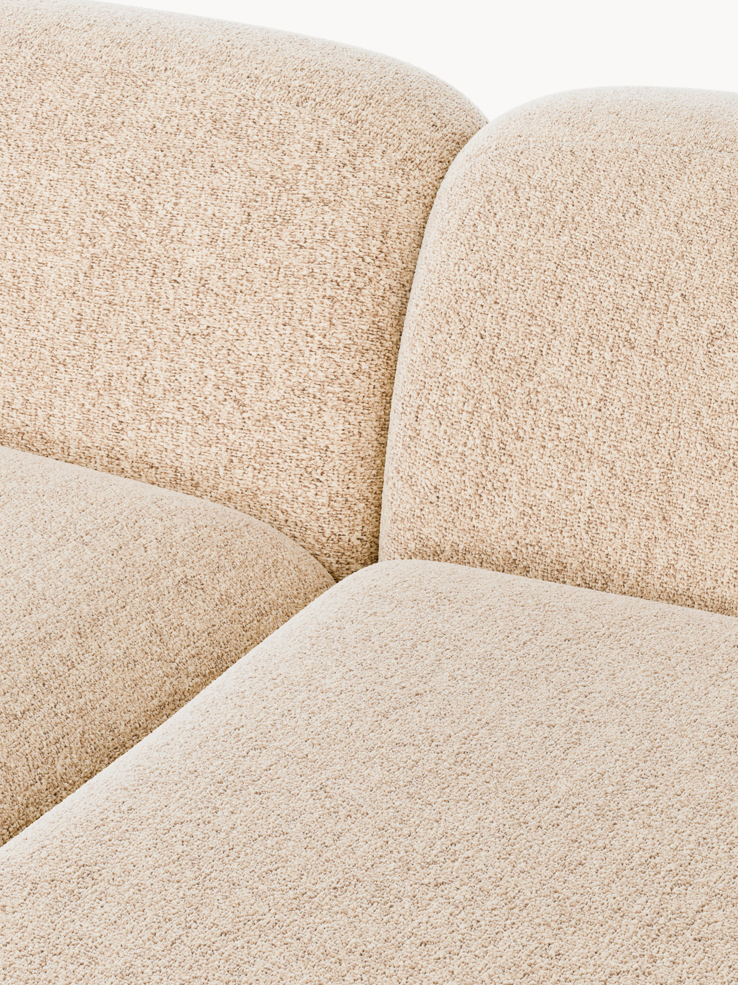 Modulaire bouclé hoekbank Wolke (4-zits) met chaise longue