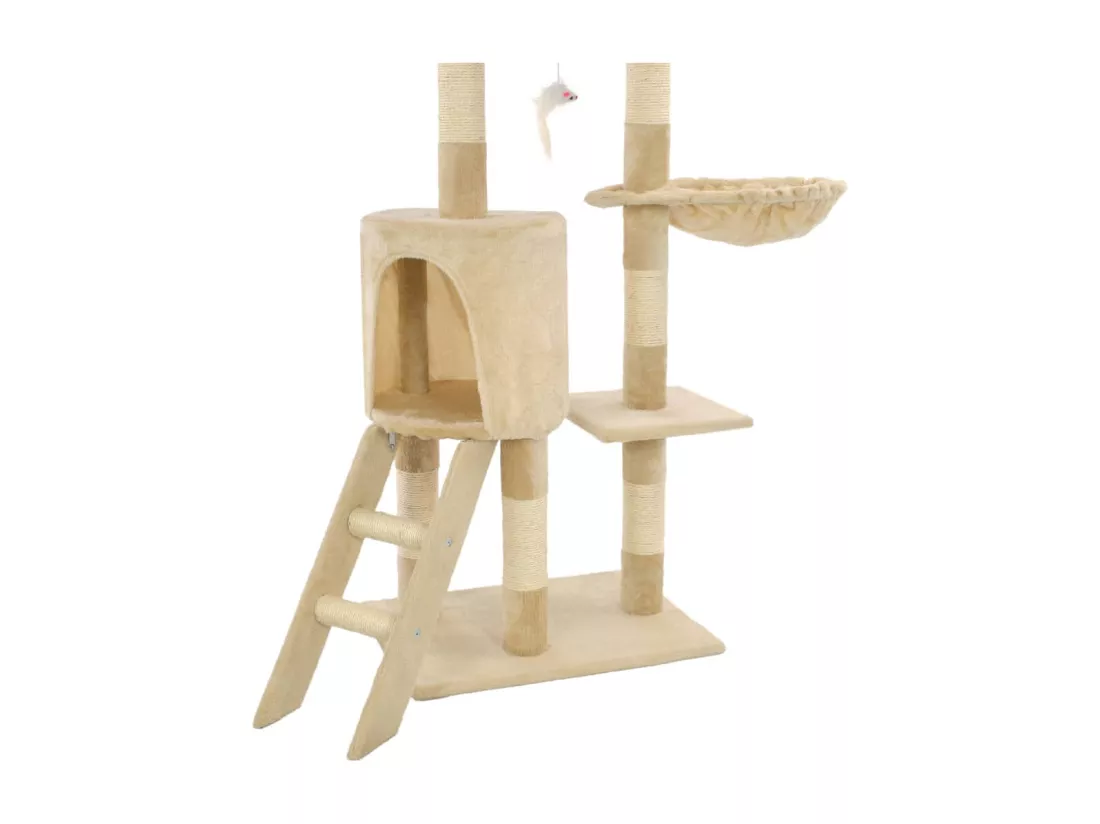 Arbre à chat avec griffoirs en sisal 138 cm Beige