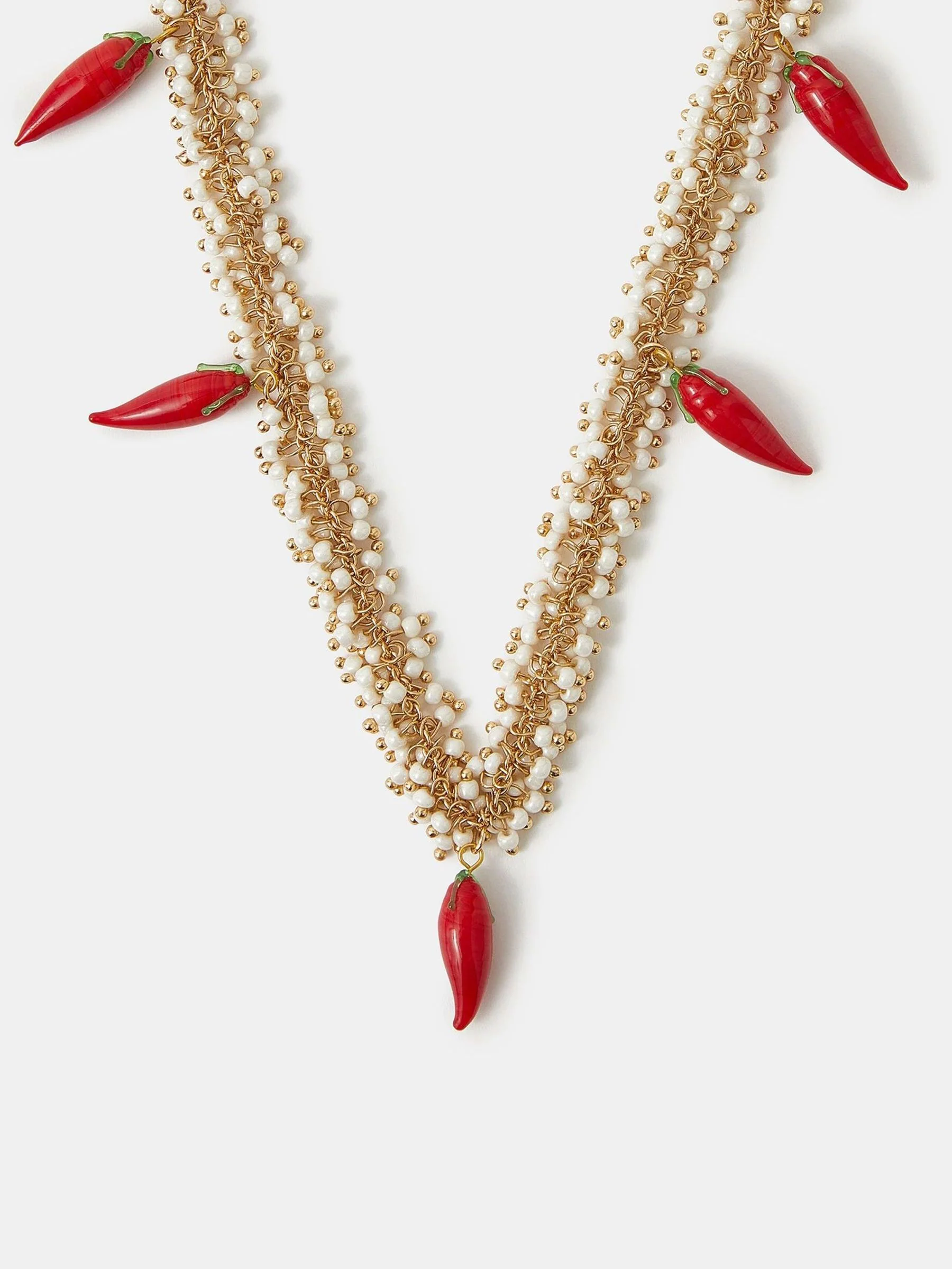 Accessorize Statement Chilli Bead Necklace