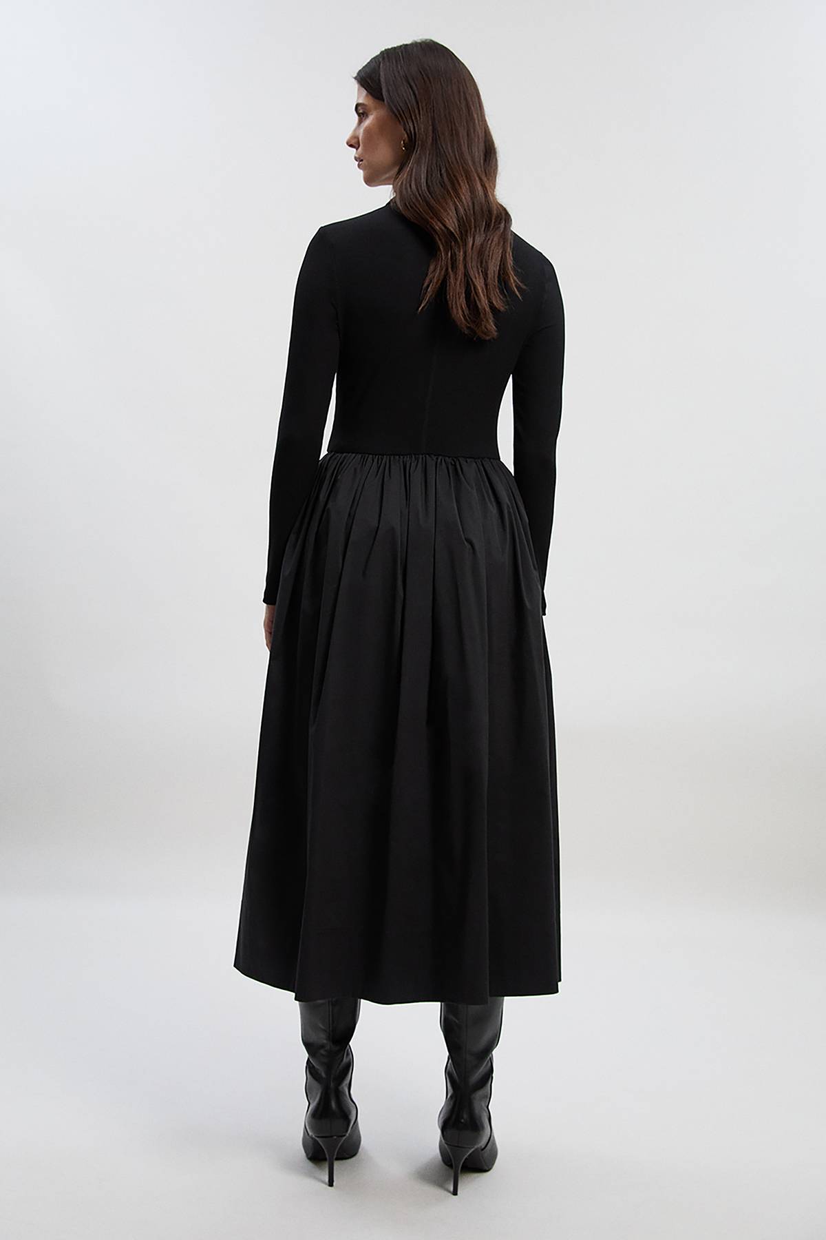 KarenMillen Robe Maxi Chemise à Col Boutonnée en Viscose Côtelée Petite Taille