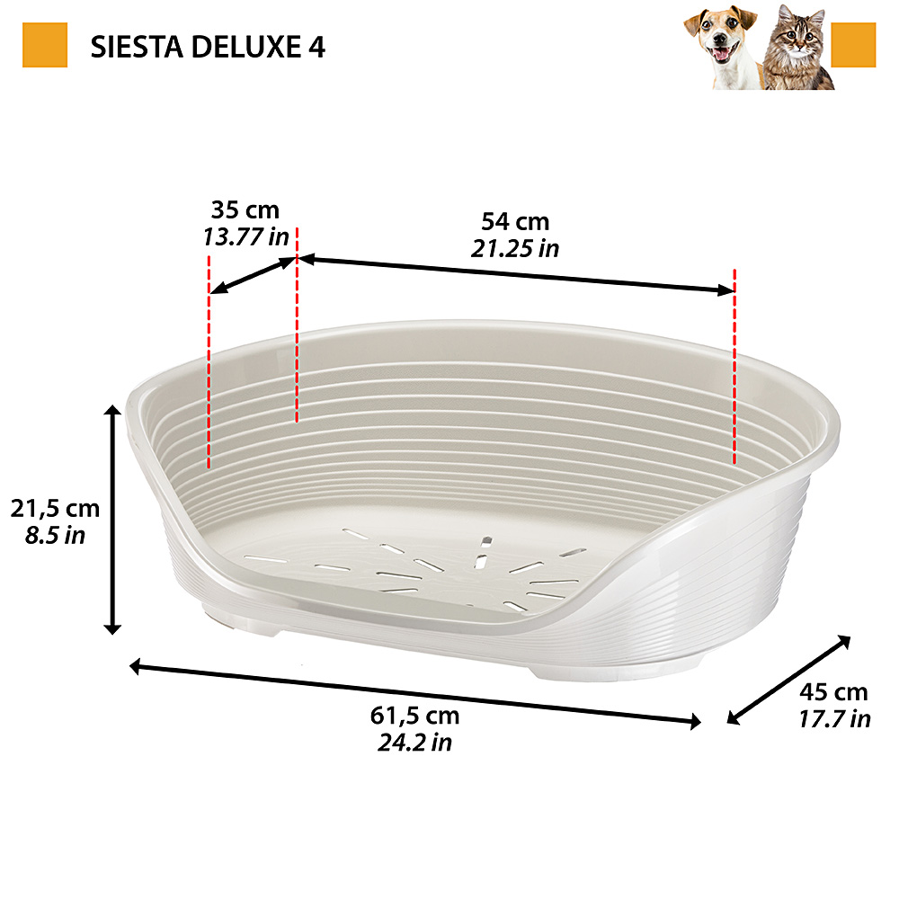 Ferplast - panier chien panier chat - lit pour chien en plastique small - 100% plastique recyclé - lit pou chat lavable -