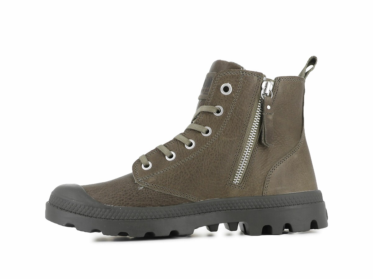 PALLADIUM<br>Botas de tornozelo Pampa Zip em couro de baixa densidade