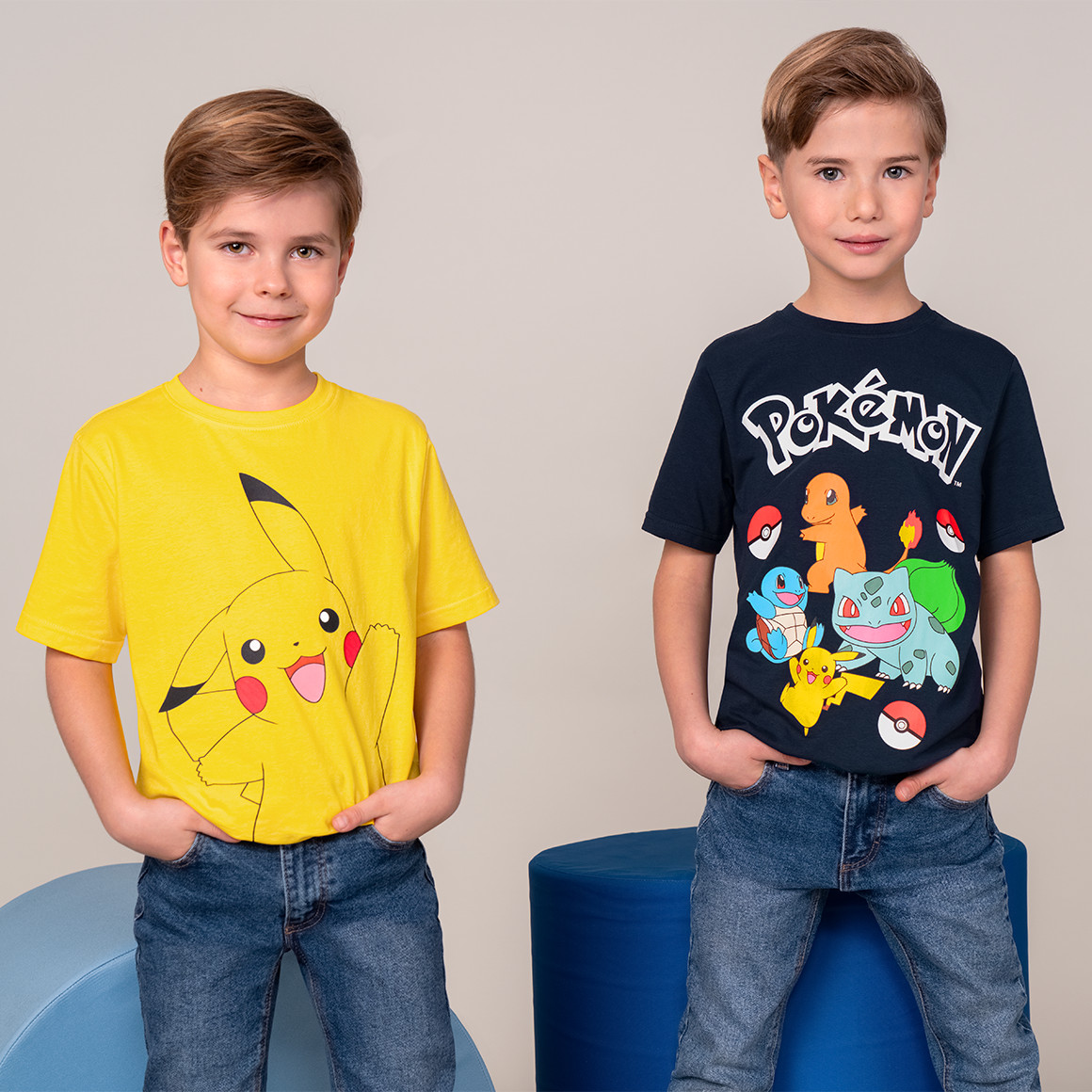 Topolino Pokémon T-Shirt mit Print gelb