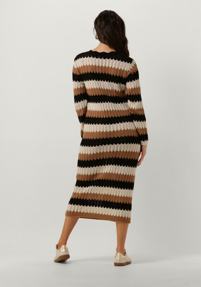 OBJECT beige object midi jurk objwasi l/s o-neck knit dress