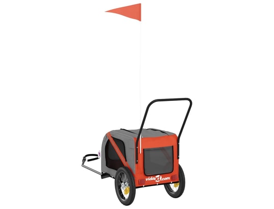 VIDAXL - Remorque de vélo pour chien orange et noir tissu oxford et f...