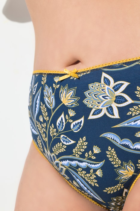 Midislips, 5er-Pack, Paisley/einfarbig