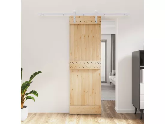 Porte coulissante et kit de quincaillerie 70x210 cm pin massif