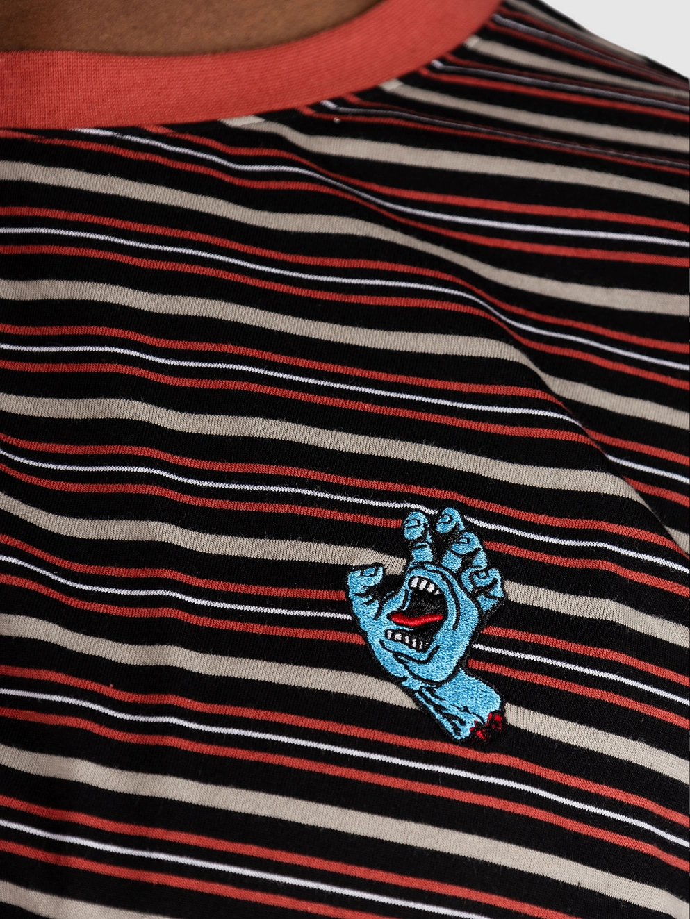 Santa Cruz Mini Hand Stripe T-Shirt black stone stripe