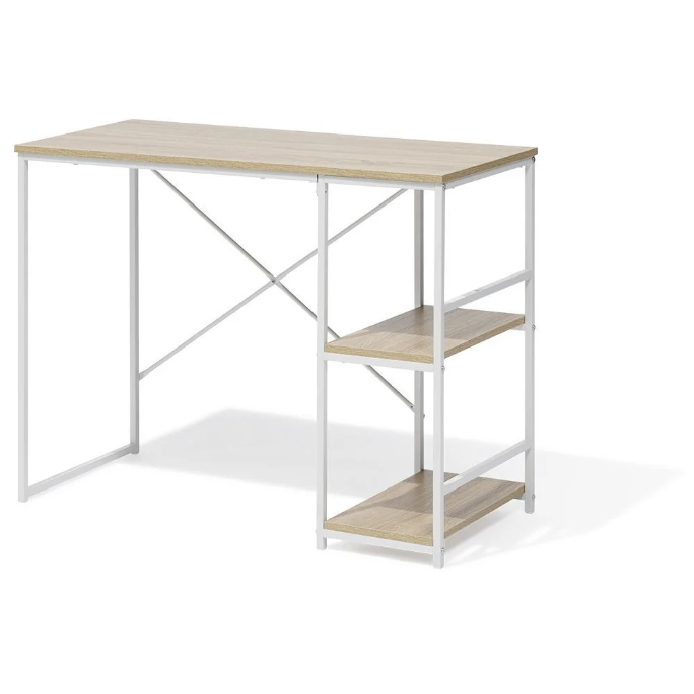 Bureau Lili métal blanc et bois - 100x45xH75cm