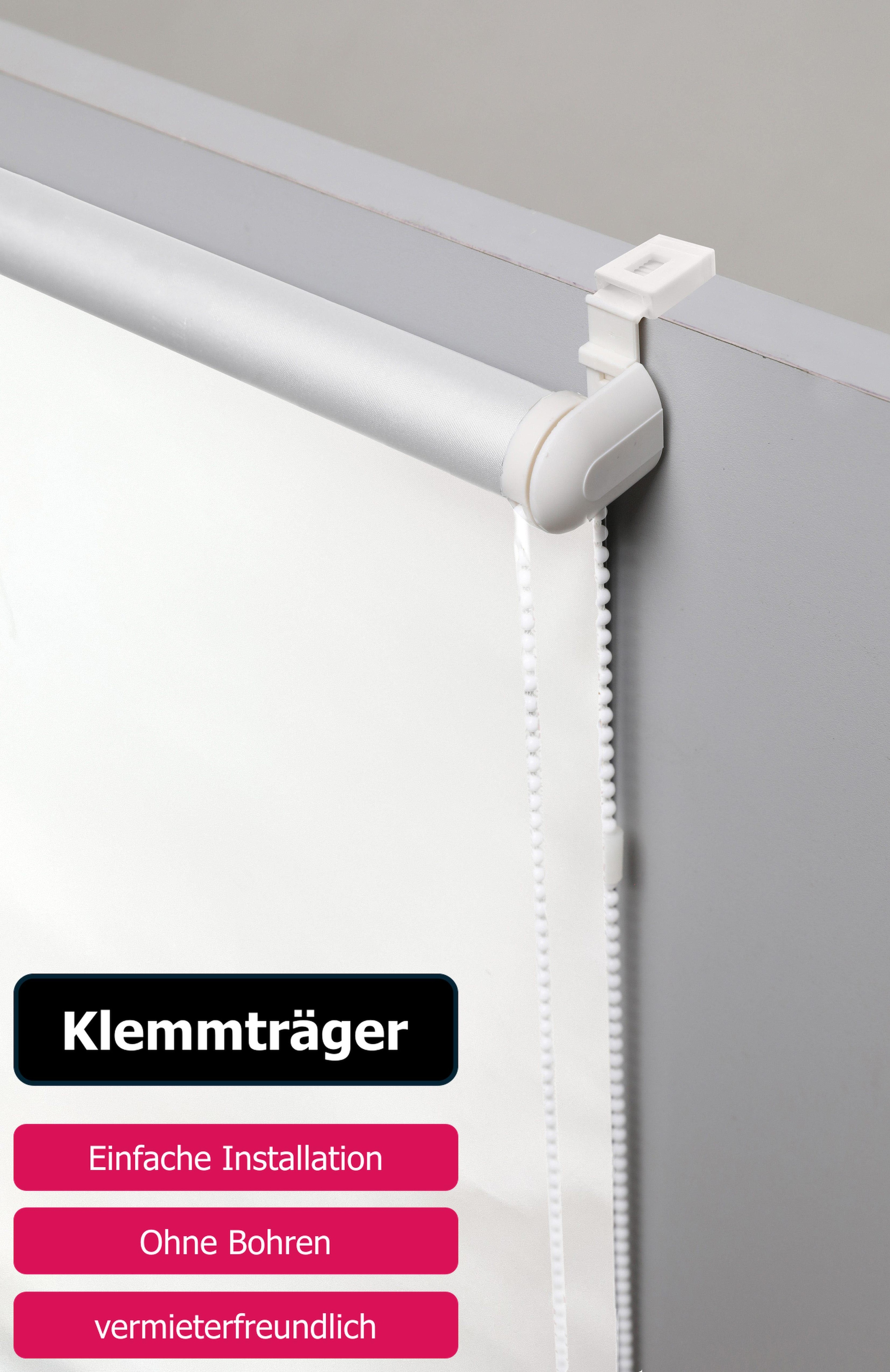 my home Seitenzugrollo »Themse-Uni« Lichtschutz Sichtschutz ohne Bohren freihängend Bestseller mit 1500 4,5-Sterne-Bewertungen, Klemmträger Bestseller