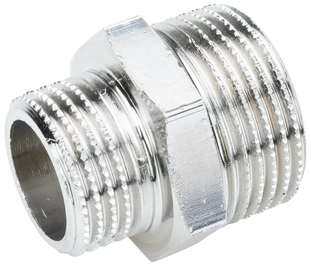 Brystnippel 3/4'' x 1/2'' - krom
