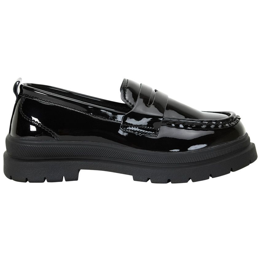 Mocassins compensés vernis pour fille - Noir