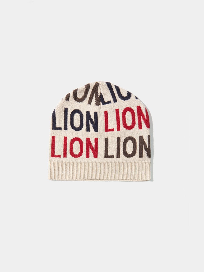 Gorro de algodão e caxemira com lettering