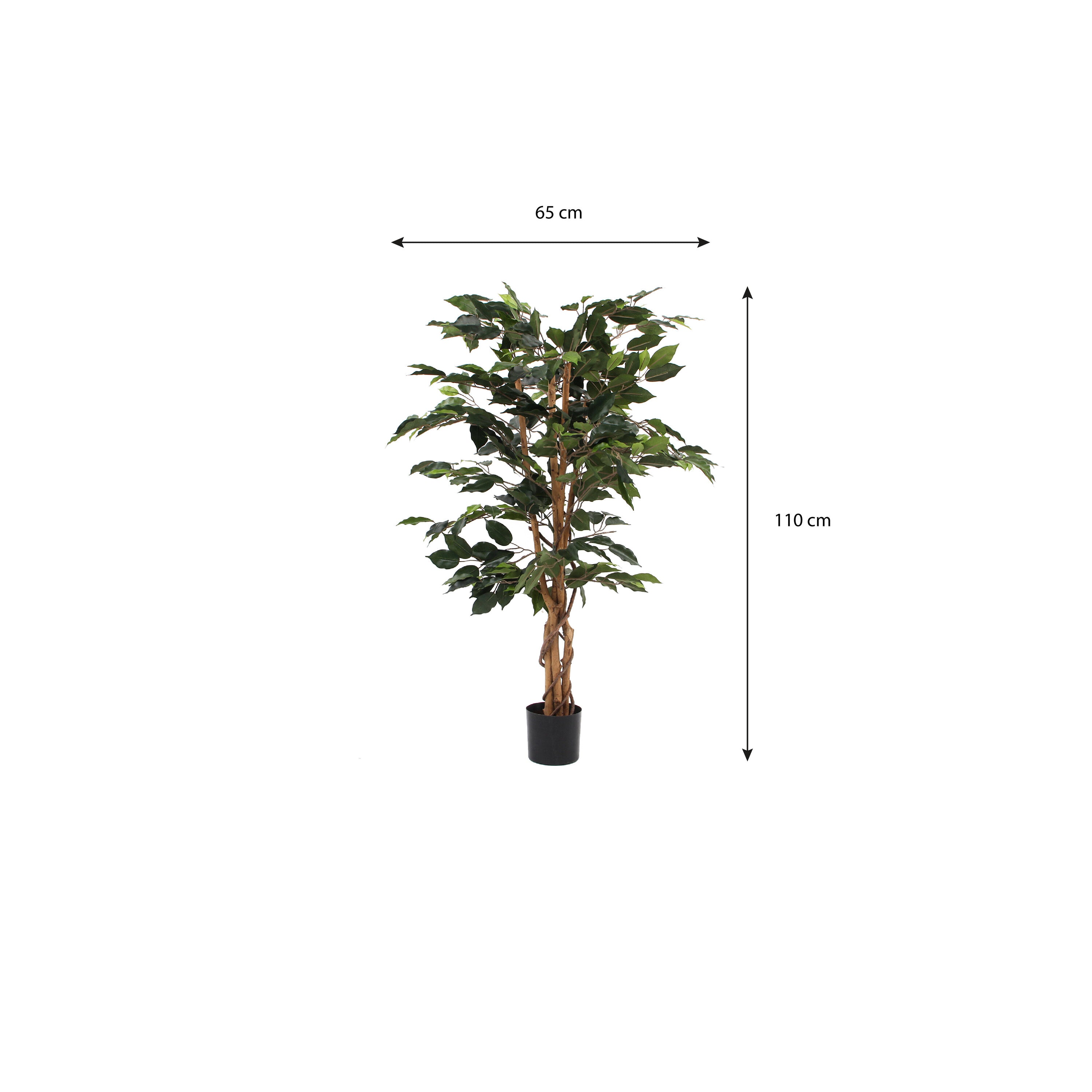 Mica Decorations Ficus groen in plastic pot - h110xd65cm