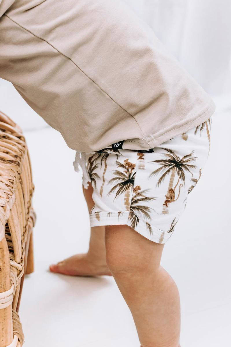 Babystyling zwemshort wit/bruin