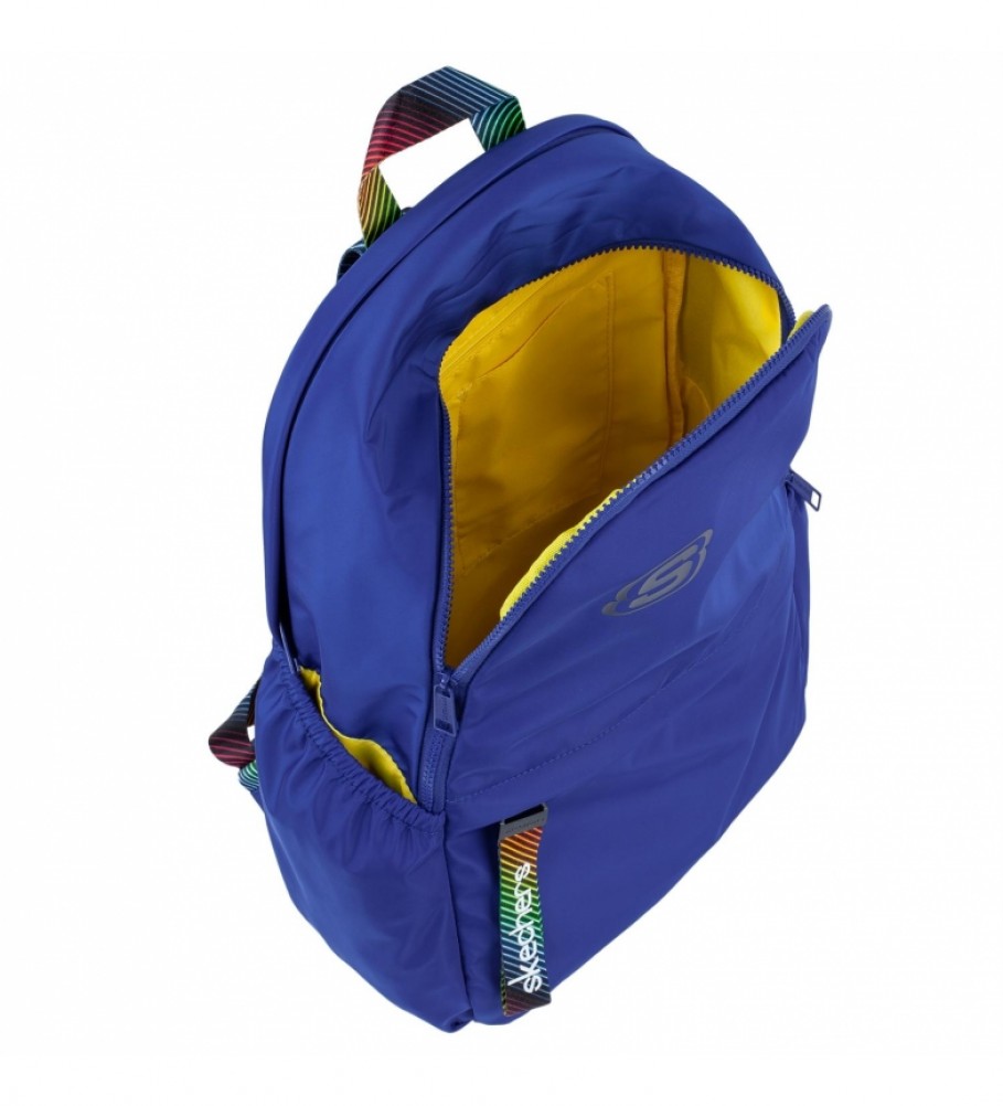 Mochila Skechers com bolso interno para tablet iPad S894 Azul - 30x46x15cm -