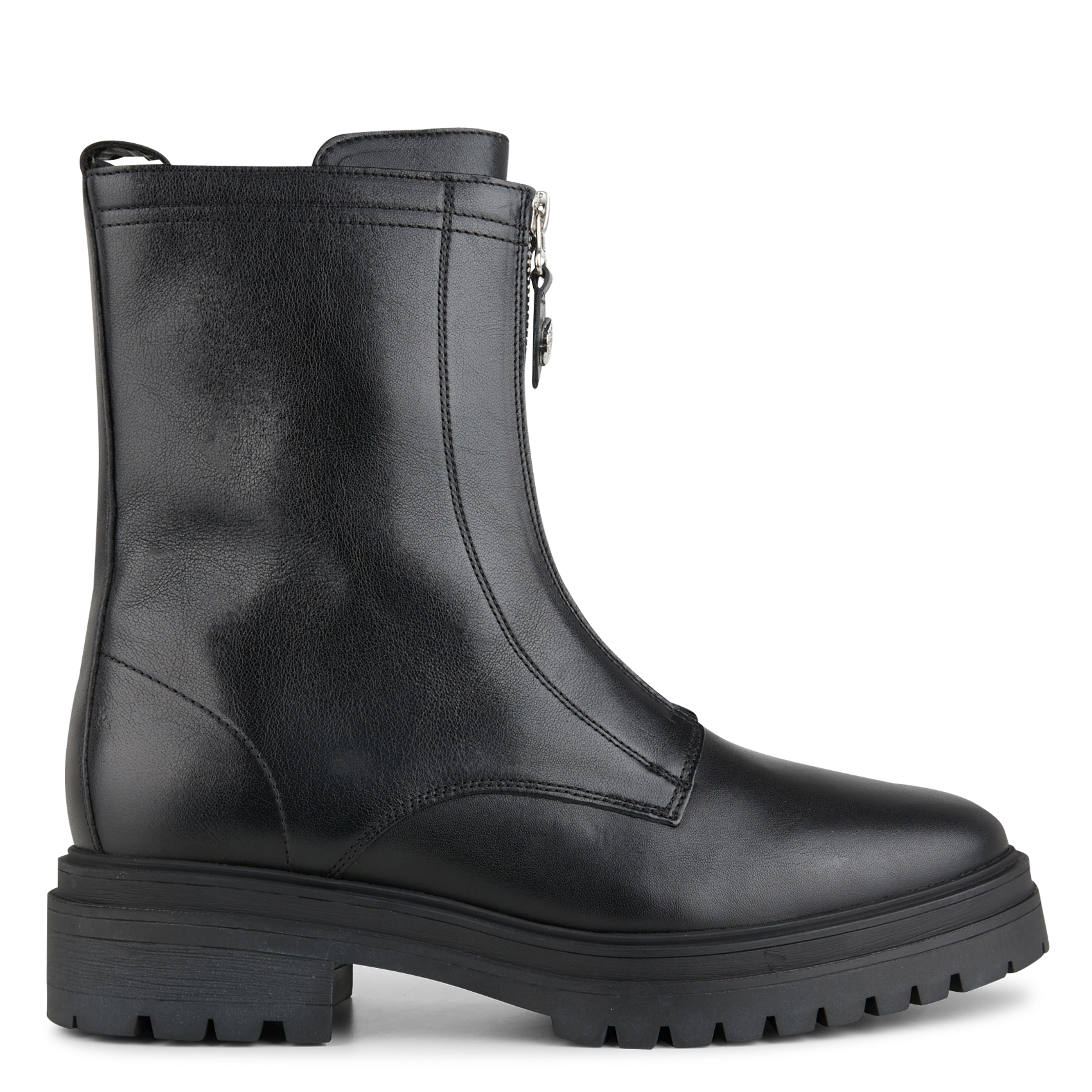 CARL - Bottines à zip en cuir| Noir