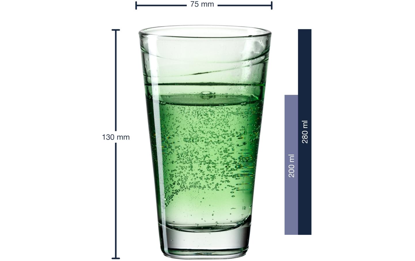 Trinkglas Vario Struttura 280 ml, 6 Stück, GrünGläser-Set
