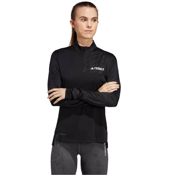T-shirt randonnée ADIDAS W MT HALF ZI LS BLACK