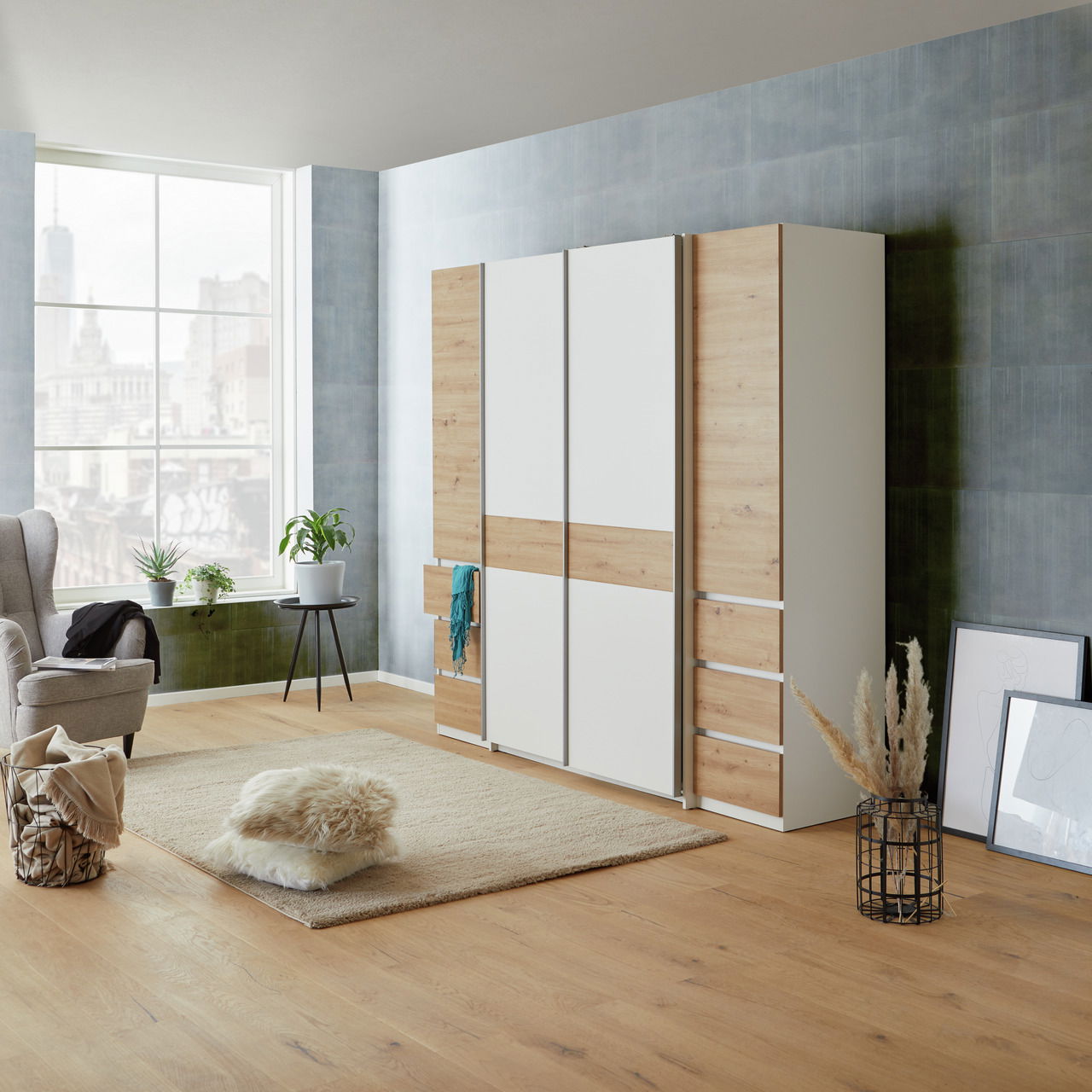 Z2 Dreh-/Schwebetürenschrank 4trg FABIO