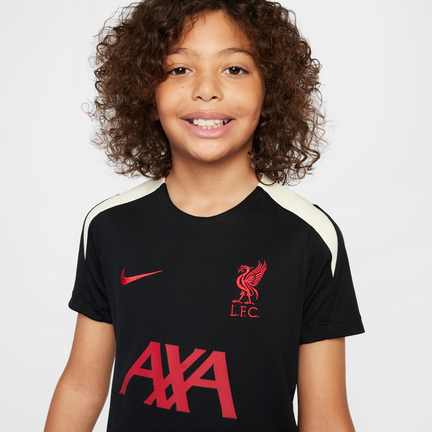Nike Liverpool Strike Trainingsshirt 2024-2025 Kids Zwart Gebroken Wit Rood