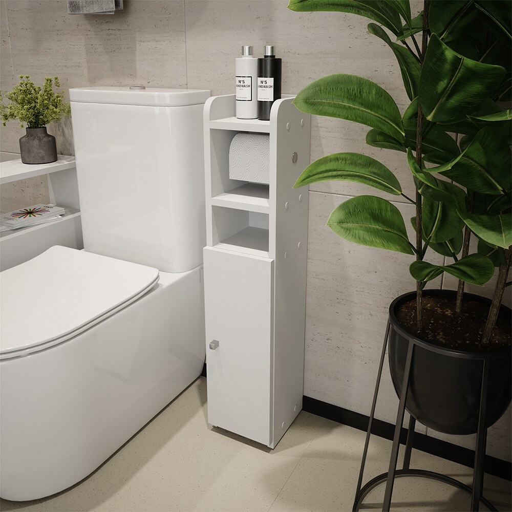 Vicco Toilettenpapierschrank Fynn Weiß 18 x 82 cm Tür