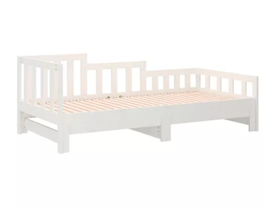 Lit coulissant sans matelas blanc 2x(90x190) cm