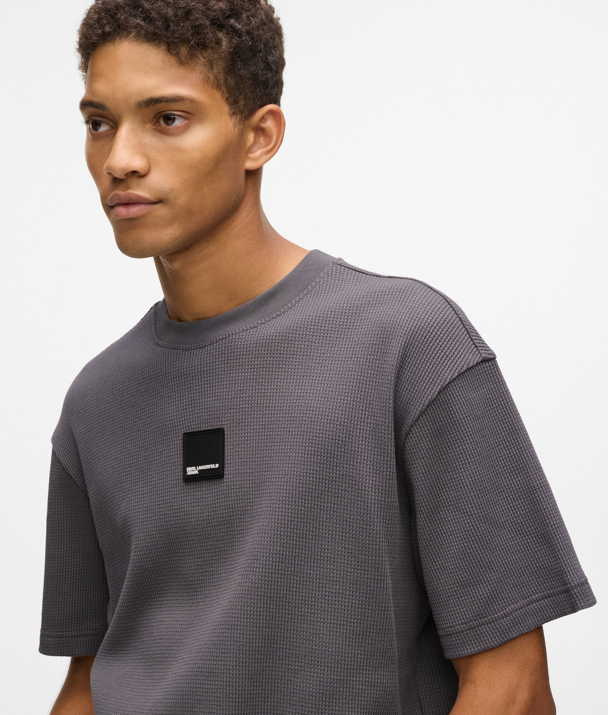 T-shirt met wafeltextuur