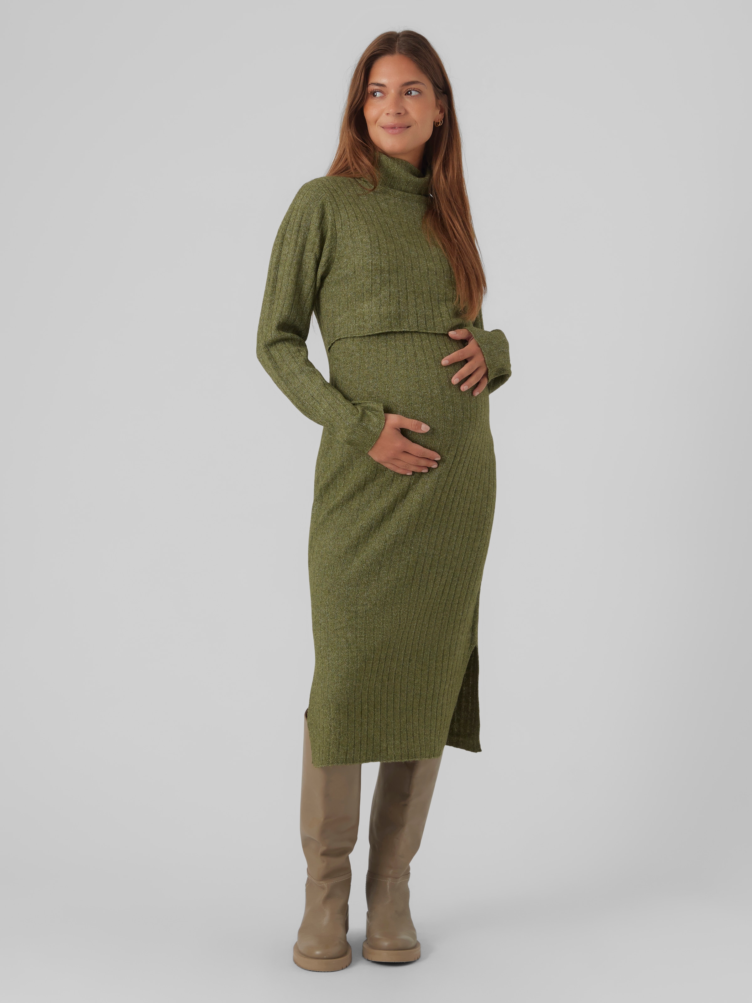 Mamalicious Strickkleid »MLSUNIVA JUNE LS KNIT MIDI DRESS 2F NOOS« mit Stillfunktion