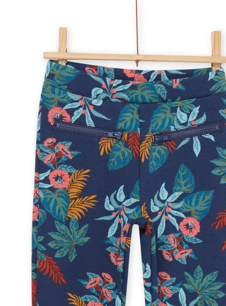 Pantalon à imprimé tropical