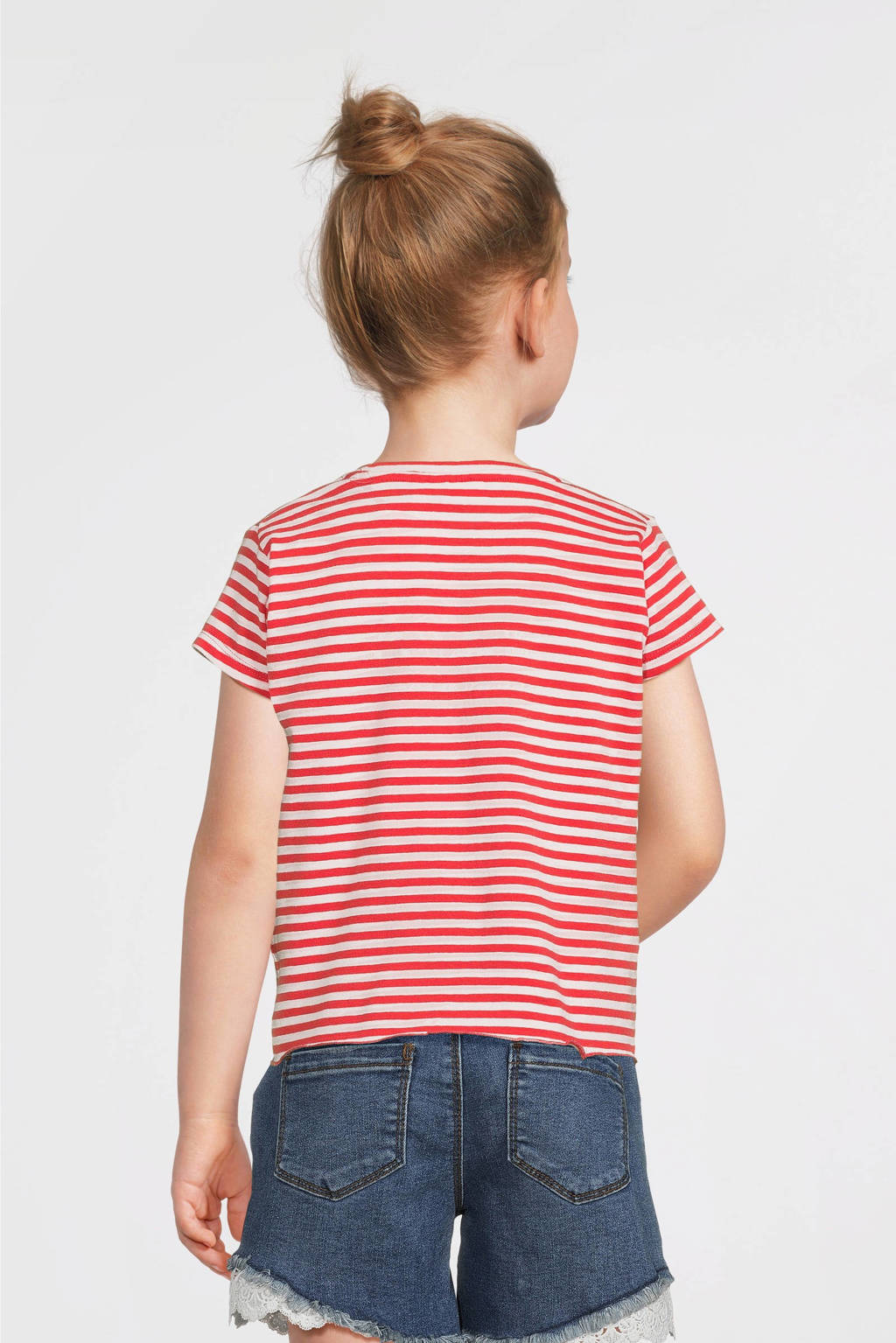 Orange Stars gestreept T-shirt Marjon koraal