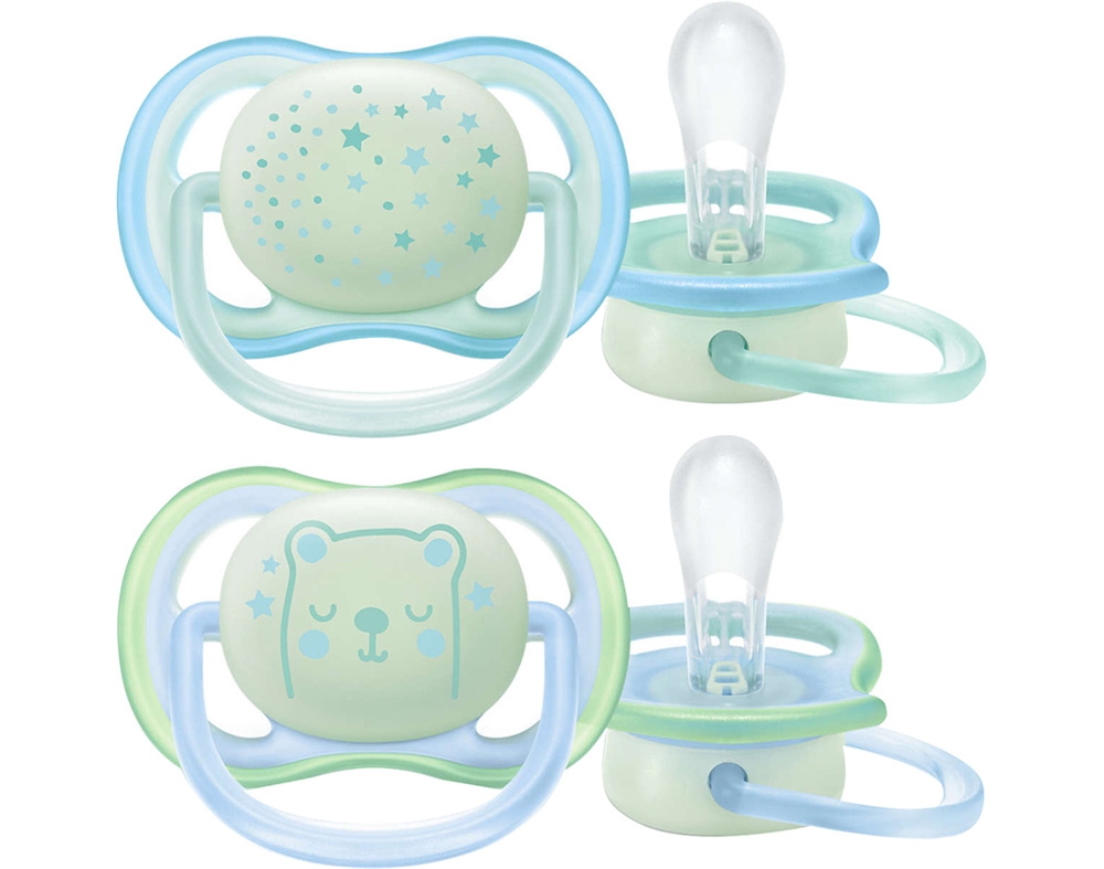 CHUPETA AVENT ULTRA AIR NOITE AZUL 0-6MESES 2UN