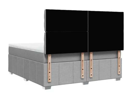 Sommier à lattes de lit avec matelas Gris clair 180x200cm Tissu