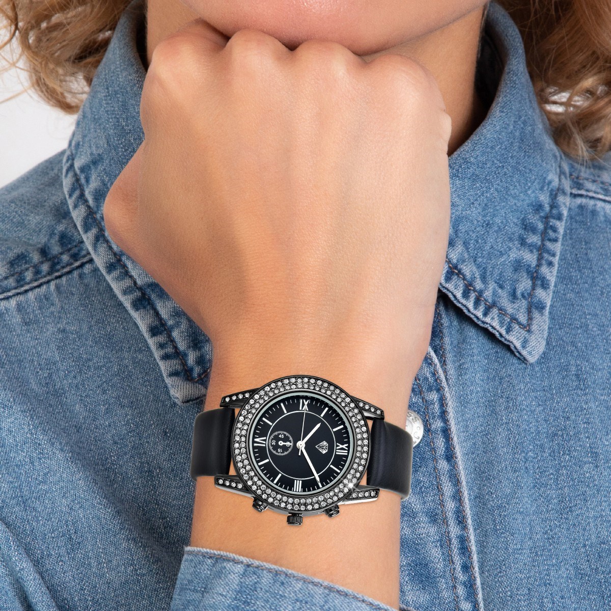 Montre Elyssa élégante ornée de Cristaux scintillants SC Crystal