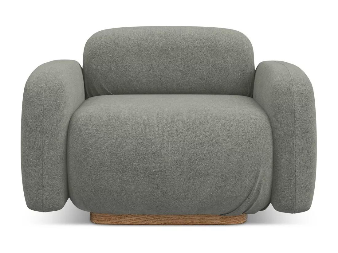 Fauteuil en tissu bouclette - beige gris - AILANI