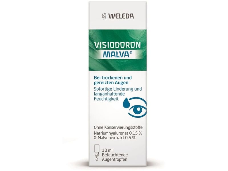 WELEDA Augentropfen Visiodoron Malva 10 ml Natürlich wirksame Augentropfen bei trockenen und gereizten Augen