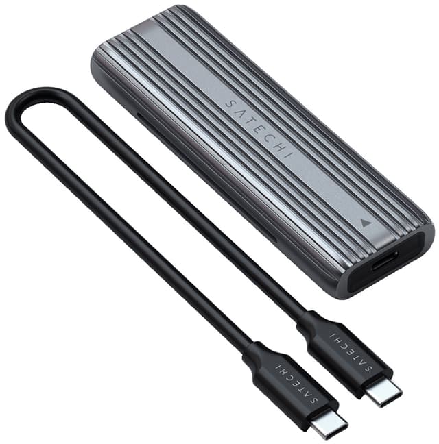 Satechi M.2 NVMe- og SATA SSD-kabinet (grå)