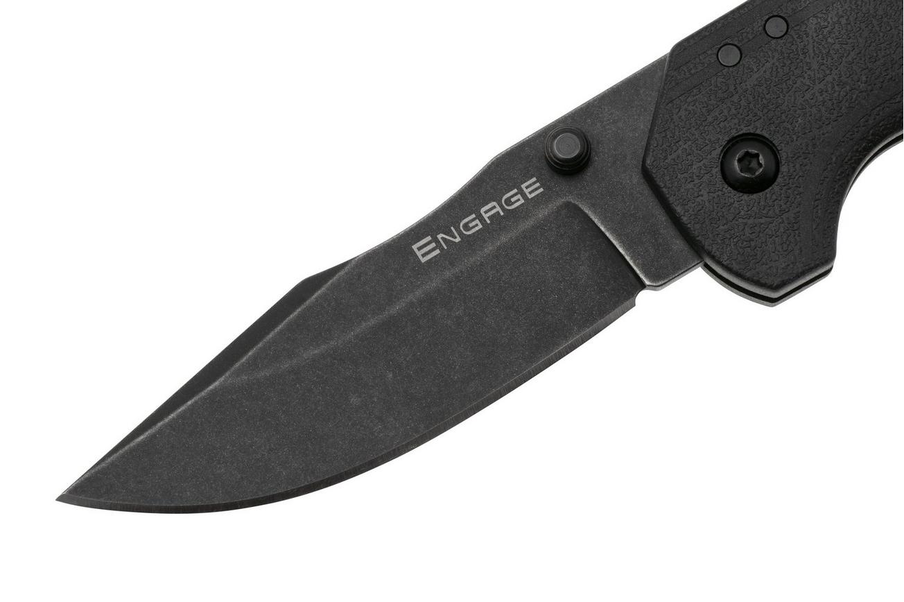 Cold Steel Engage Clip Point FL-30DPLC-10B Blackwashed AUS10A, Black GFN, zakmes