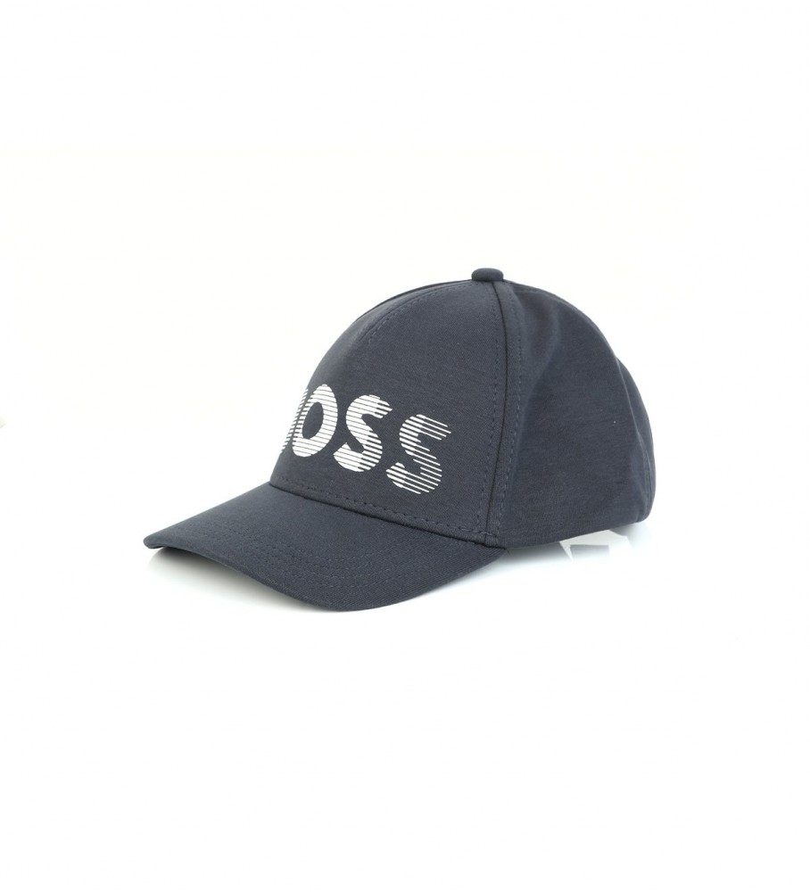 Boné BOSS de cinco painéis azul marinho