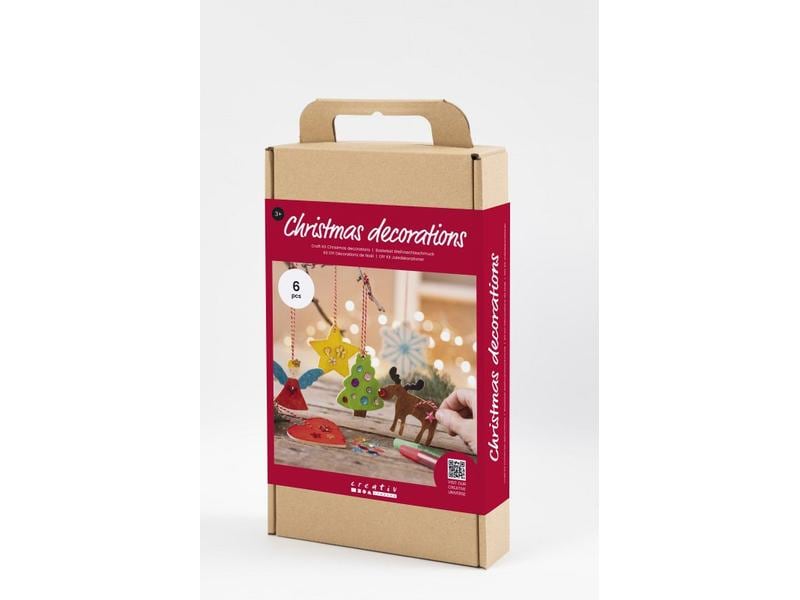 Creativ Company Bastelset Weihnachtsanhänger zum Ausmalen Individuell gestaltete Anhänger für den Weihnachtsbaum
