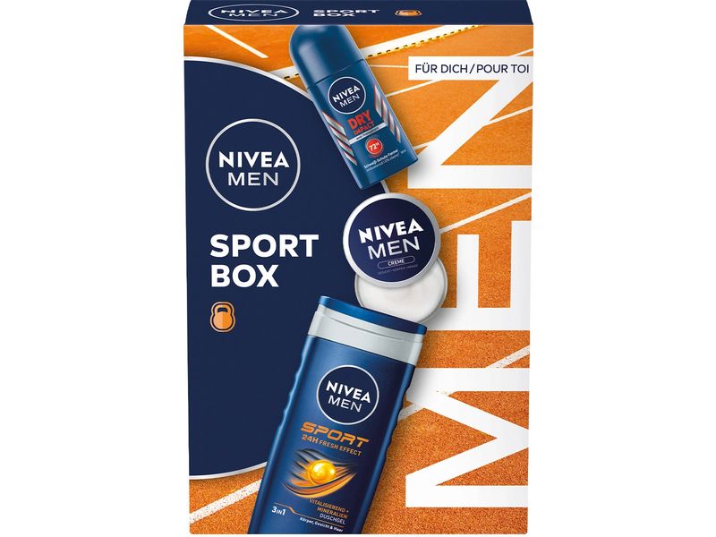 NIVEA MEN Geschenkset Sport Box 2024 Vitalisierende Pflege für Sportliche