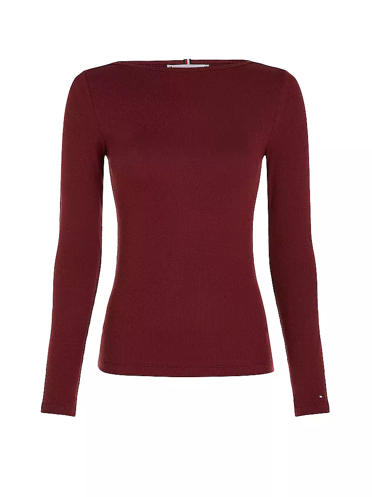 TOMMY HILFIGER Langarmshirt dunkelrot