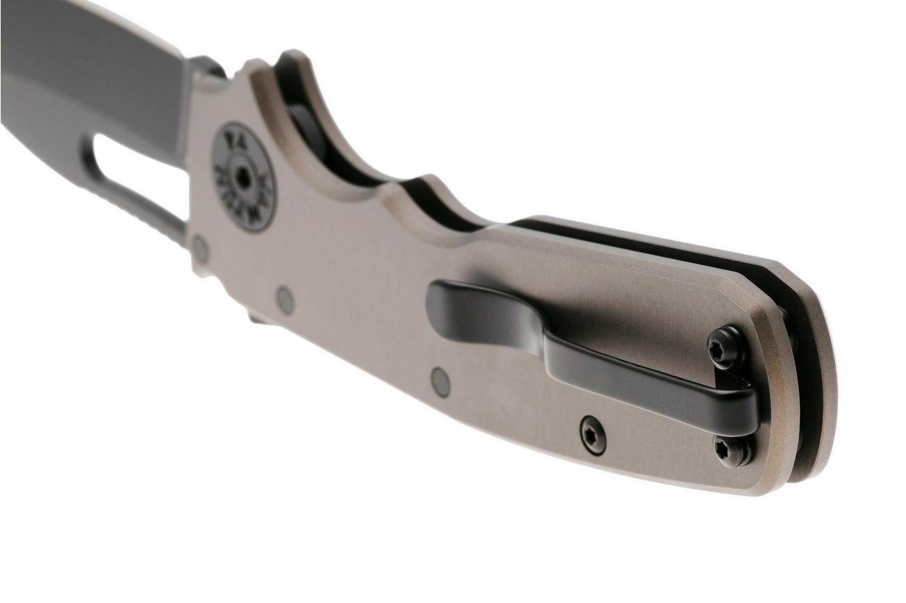 Demko Knives Shark-Cub Shark-Lock Slicer Shark SC-20CV-BLKG10-SS Artillery Grey Anodized Aluminium, zakmes