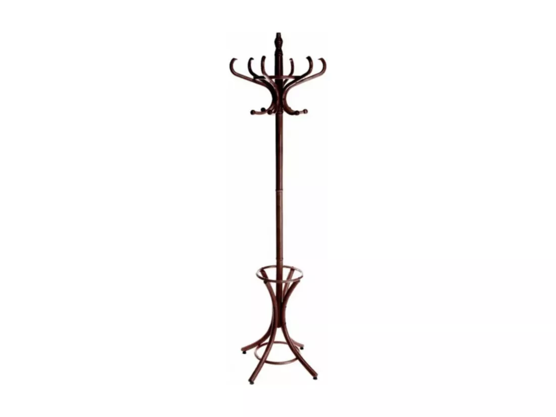 Porte-manteau coloris acajou - Longueur 51 x Profondeur 51 x Hauteur 184 cm