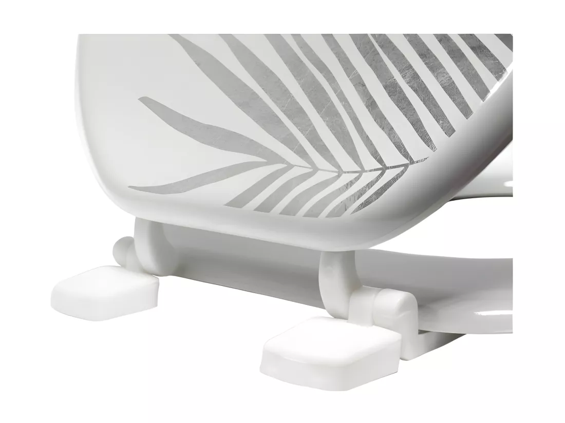 Abattant WC 37 x 47 cm Orbella Blanc/Argent - MDF Imprimé
