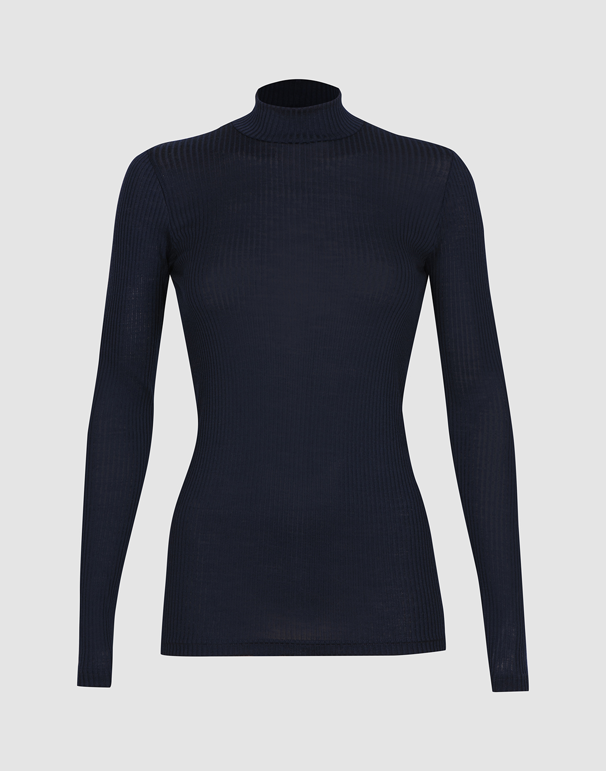 Shirt met hoge kraag van merinowol voor dames