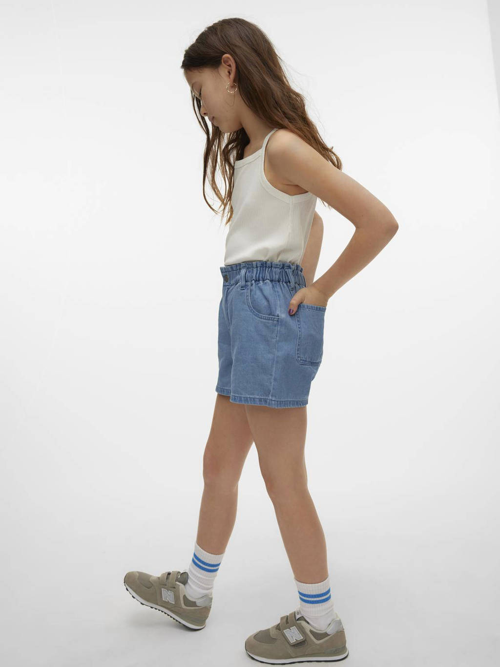 VERO MODA GIRL high waist denim short VMMARIE light blue denim