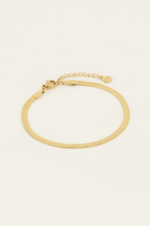 Minimalistische armband met platte schakel