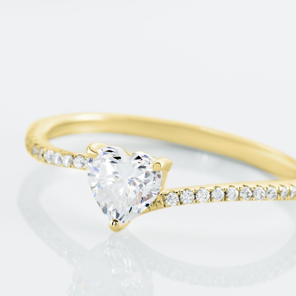 Bague Solitaire Or Jaune Sabeen Oxyde De Zirconium